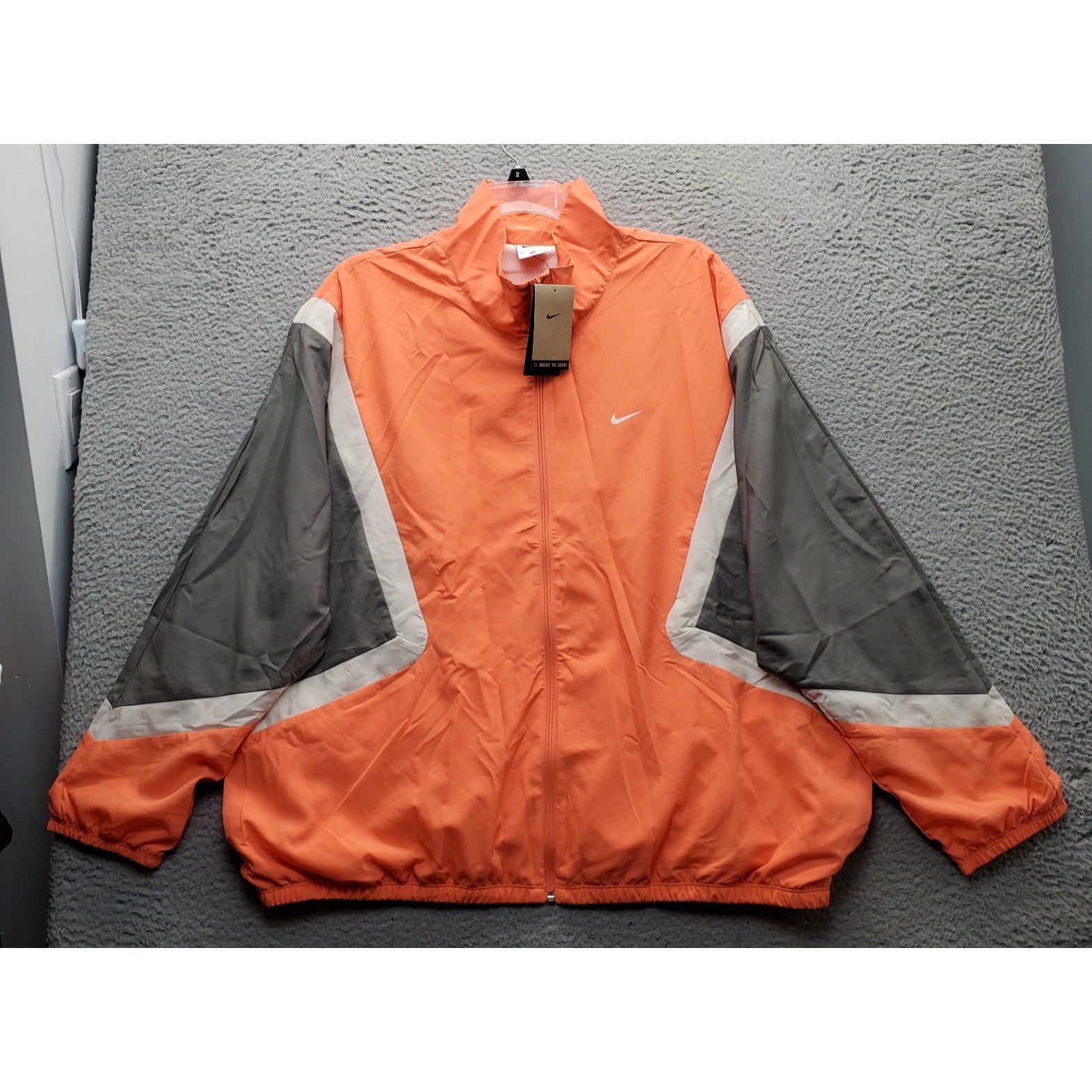 Nike Wind Breaker Jacket Mens Xxl Multi Long Sleeve Stand Up Collared Full-Zip